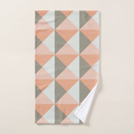 Modern geometrische Formen Muster Korallenpfirsich Badhandtuch Set (Handtuch)