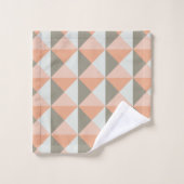 Modern geometrische Formen Muster Korallenpfirsich Badhandtuch Set (Waschlappen)