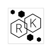 Modern geometrische Hexagons Hochzeitmonogramm Gummistempel (Prägung)
