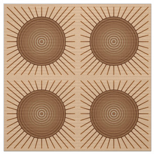 Modern Geometrische Sonnenburst - Braun und Tan Stoff