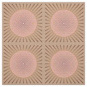 Modern Geometrische Sonnenburst - Pfirsich und Tan Stoff