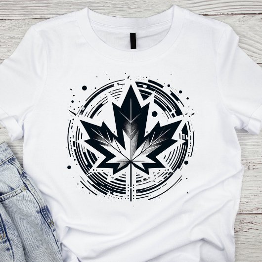 Modern geometrisches Ahornleaf T-Shirt