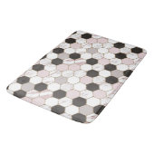 Modern geometrisches Marble Hexagon-Muster Badematte (Schrägansicht)