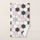 Modern geometrisches Marble Hexagon-Muster Badhandtuch Set (Handtuch)