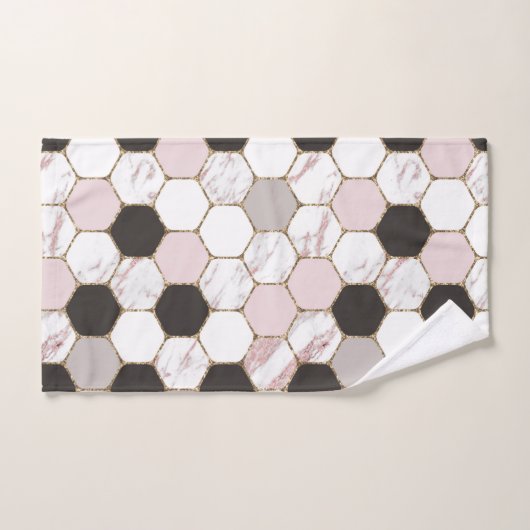 Modern geometrisches Marble Hexagon-Muster Badhandtuch Set (Handtuch)