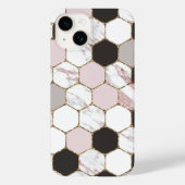 Modern geometrisches Marble Hexagon-Muster Case-Mate iPhone Hülle (Rückseite)
