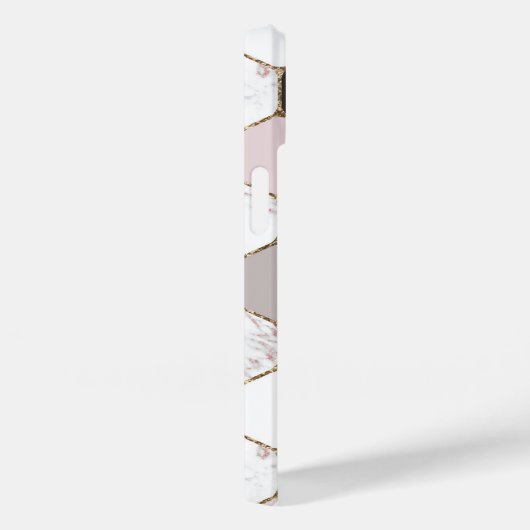 Modern geometrisches Marble Hexagon-Muster Case-Mate iPhone Hülle (Rückseite / Rechts)