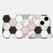 Modern geometrisches Marble Hexagon-Muster Case-Mate iPhone Hülle (Rückseite (Horizontal))