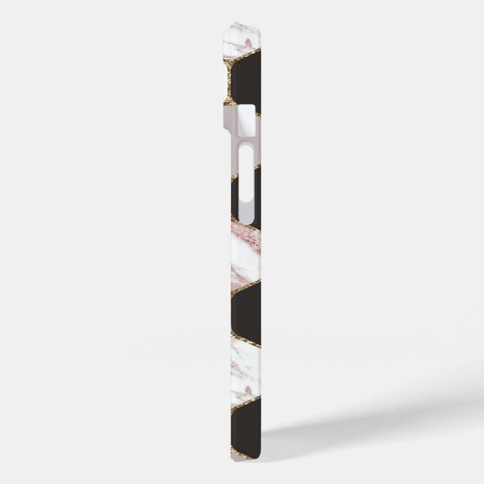 Modern geometrisches Marble Hexagon-Muster Case-Mate iPhone Hülle (Rückseite / Links)