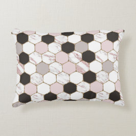Modern geometrisches Marble Hexagon-Muster Dekokissen
