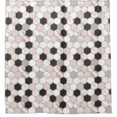 Modern geometrisches Marble Hexagon-Muster Duschvorhang (Vorderseite)