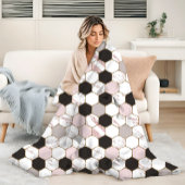 Modern geometrisches Marble Hexagon-Muster Fleecedecke