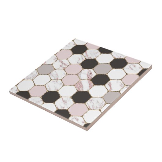 Modern geometrisches Marble Hexagon-Muster Fliese (Seite)