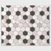 Modern geometrisches Marble Hexagon-Muster Geschenkpapier (Flach)