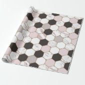Modern geometrisches Marble Hexagon-Muster Geschenkpapier (Ungerollt)