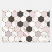 Modern geometrisches Marble Hexagon-Muster Geschenkpapier Set (Vorderseite 3)