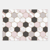 Modern geometrisches Marble Hexagon-Muster Geschenkpapier Set (Vorderseite 2)