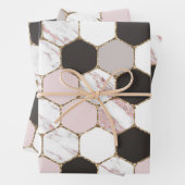 Modern geometrisches Marble Hexagon-Muster Geschenkpapier Set (Beispiel)