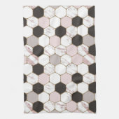 Modern geometrisches Marble Hexagon-Muster Geschirrtuch (Vertikal)