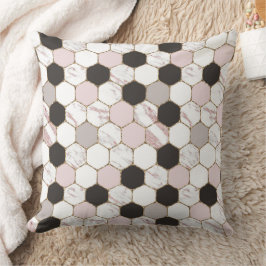 Modern geometrisches Marble Hexagon-Muster Kissen