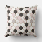 Modern geometrisches Marble Hexagon-Muster Kissen (Vorderseite)