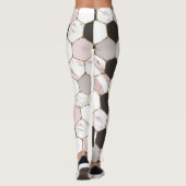 Modern geometrisches Marble Hexagon-Muster Leggings (Rückseite)