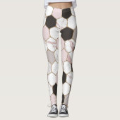 Modern geometrisches Marble Hexagon-Muster Leggings (Vorderseite)