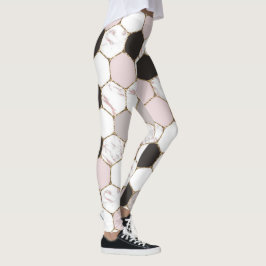 Modern geometrisches Marble Hexagon-Muster Leggings