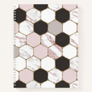 Modern geometrisches Marble Hexagon-Muster Notizblock