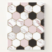 Modern geometrisches Marble Hexagon-Muster Notizblock (Rückseite)