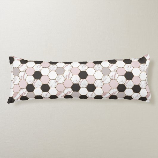 Modern geometrisches Marble Hexagon-Muster Seitenschläferkissen (Vorderseite)