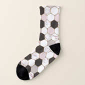 Modern geometrisches Marble Hexagon-Muster Socken (Links - Außen)