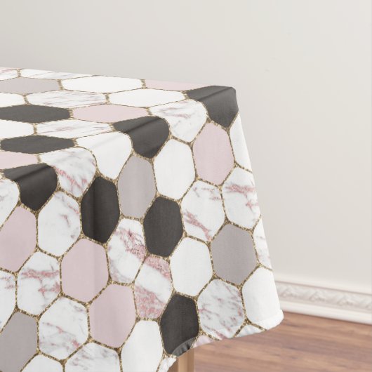 Modern geometrisches Marble Hexagon-Muster Tischdecke (Beispiel)