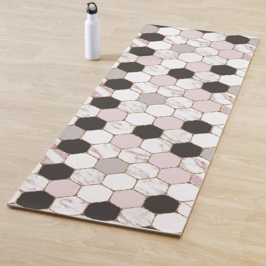 Modern geometrisches Marble Hexagon-Muster Yogamatte (Beispiel)