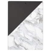 Modern geometrisches Marmor/Schwarz-Monogramm-Logo Klemmbrett (Rückseite)