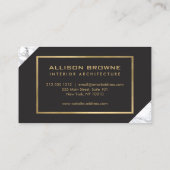 Modern geometrisches Marmor/Schwarz-Monogramm-Logo Visitenkarte (Rückseite)