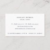 Modern Geometrisches Palm Tree Beach Logo Business Visitenkarte (Rückseite)