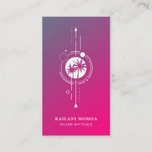 Modern Geometrisches Palm Tree Beach Logo Business Visitenkarte
