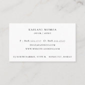 Modern Geometrisches Palm Tree Beach Logo Business Visitenkarte (Rückseite)