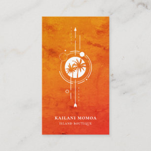 Modern geometrisches Palm Tree Beach Logo Visitenkarte