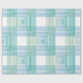 Modern geometrisches Umschlagpapier - Blau und Grü Geschenkpapier (Flach)