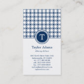 Modern Geometry Business Cards - Navy Blue Visitenkarte (Rückseite)