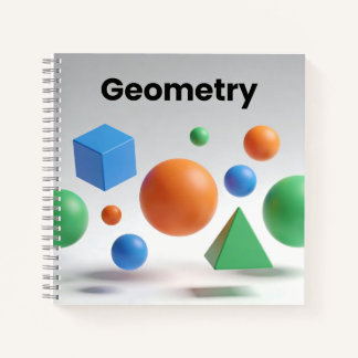 Modern Geometry Colorful 3D Shapes Teacher Student Notizblock