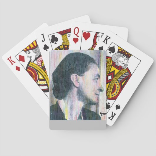 Modern Georgia O'keeffe Illustration Schwarz und G Spielkarten (Rückseite)