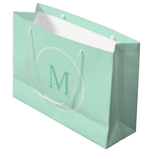 Modern geprägte, grüne Farbmonogramm Moderne Vorla Große Geschenktüte