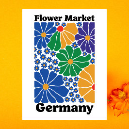 Modern Germany Floral Flower Market Garden Meadow Postkarte