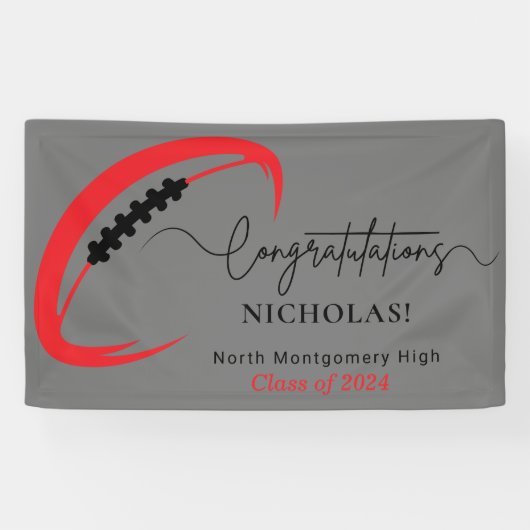 Modern Geschlossen Athlete Herzlichen Glückwunsch Banner (Horizontal)