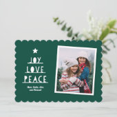 Modern geschnitten tiefgrün feiertagskarte (Stehend Vorderseite)