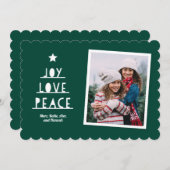 Modern geschnitten tiefgrün feiertagskarte (Vorne/Hinten)