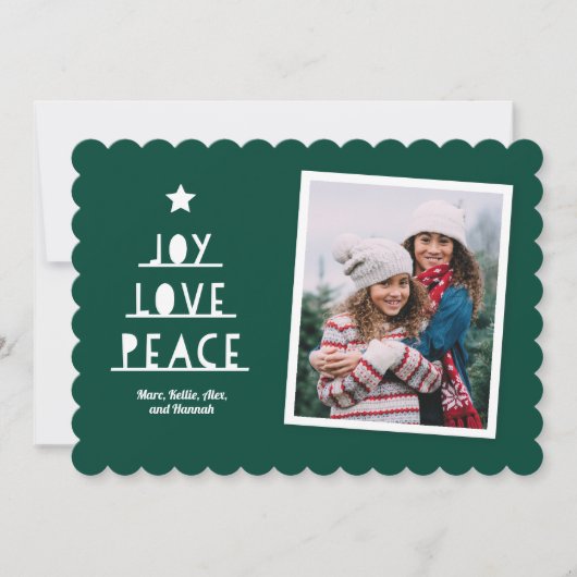 Modern geschnitten tiefgrün feiertagskarte (Vorderseite)